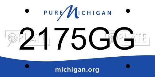2175GG Michigan License Plate