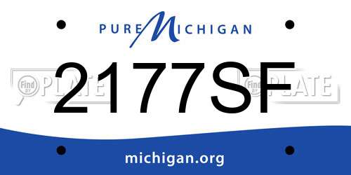 2177SF Michigan License Plate