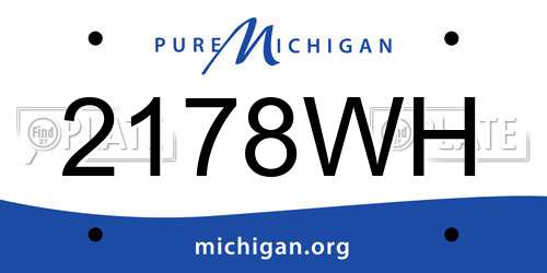 2178WH Michigan License Plate