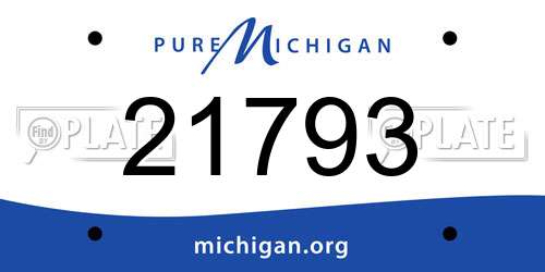 21793 Michigan License Plate