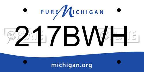 217BWH Michigan License Plate