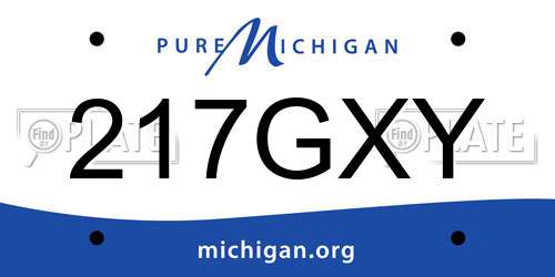 217GXY Michigan License Plate