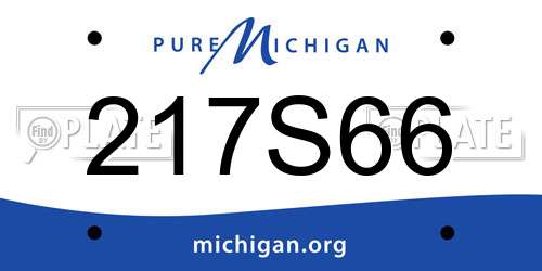 217S66 Michigan License Plate