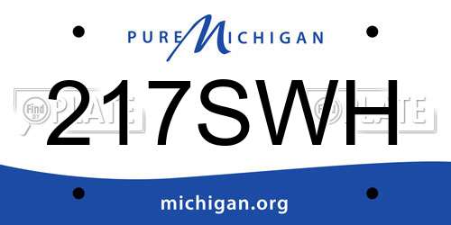 217SWH Michigan License Plate