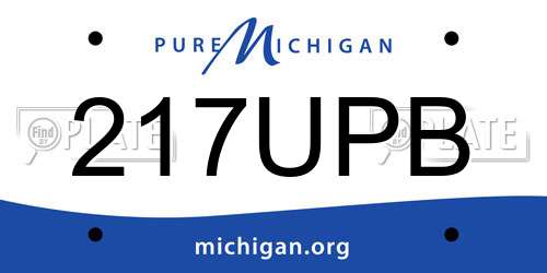 217UPB Michigan License Plate