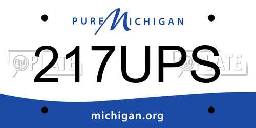 217UPS Michigan License Plate