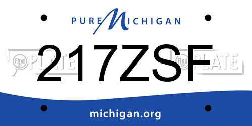 217ZSF Michigan License Plate