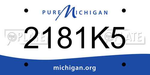 2181K5 Michigan License Plate