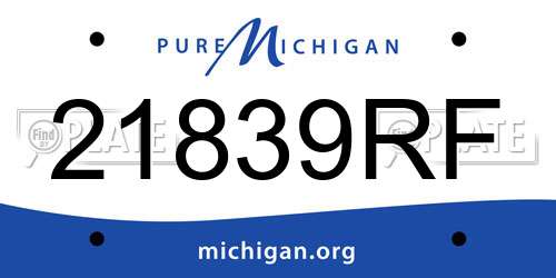 21839RF Michigan License Plate