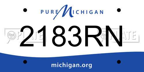 2183RN Michigan License Plate