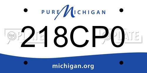 218CP0 Michigan License Plate