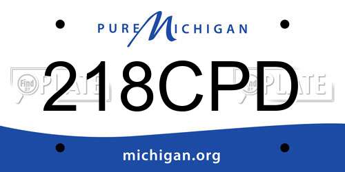 218CPD Michigan License Plate