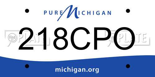 218CPO Michigan License Plate