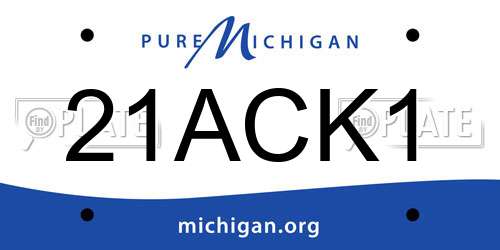 21ACK1 Michigan License Plate
