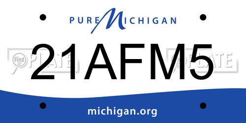 21AFM5 Michigan License Plate