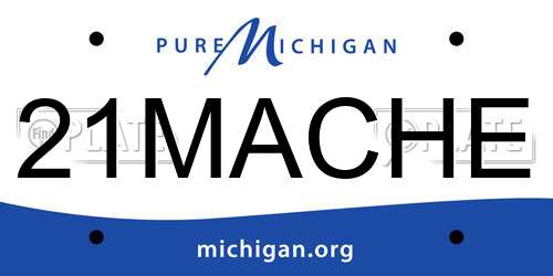 21MACHE Michigan License Plate