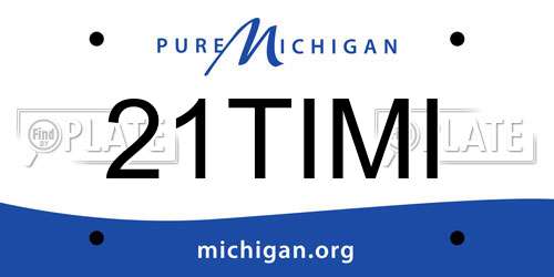 21TIMI Michigan License Plate