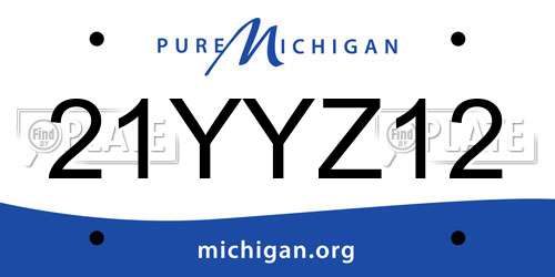 21YYZ12 Michigan License Plate