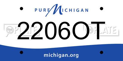 2206OT Michigan License Plate