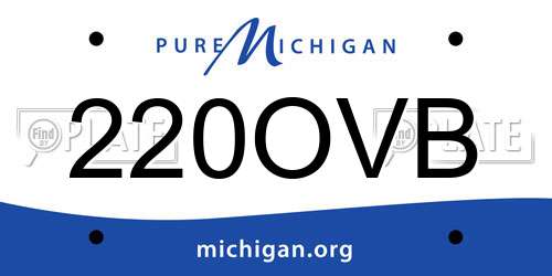 220OVB Michigan License Plate
