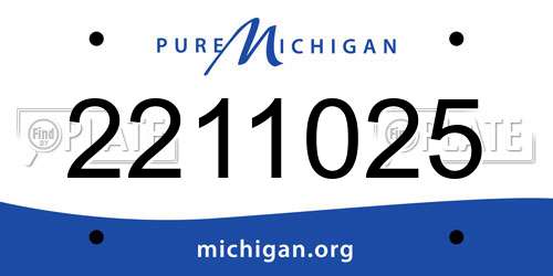 2211025 Michigan License Plate