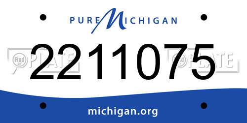 2211075 Michigan License Plate