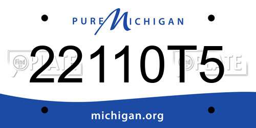 22110T5 Michigan License Plate