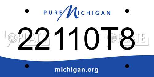 22110T8 Michigan License Plate