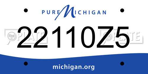 22110Z5 Michigan License Plate