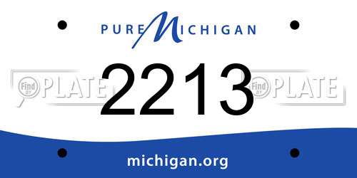 2213 Michigan License Plate