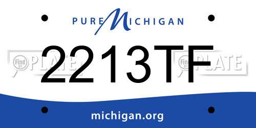 2213TF Michigan License Plate