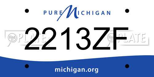 2213ZF Michigan License Plate