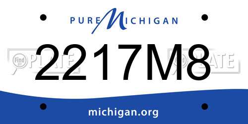 2217M8 Michigan License Plate