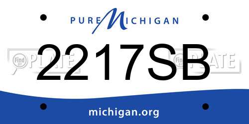 2217SB Michigan License Plate