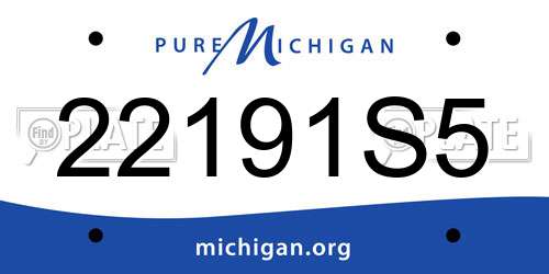 22191S5 Michigan License Plate