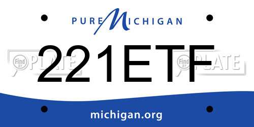 221ETF Michigan License Plate