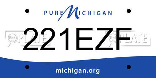 221EZF Michigan License Plate