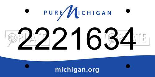 2221634 Michigan License Plate