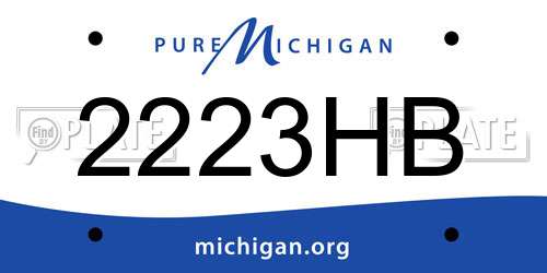 2223HB Michigan License Plate