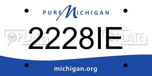 2228IE Michigan License Plate