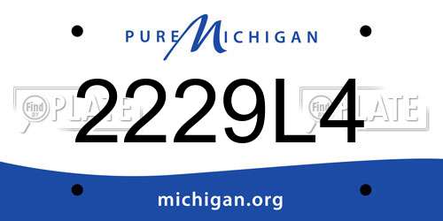 2229L4 Michigan License Plate