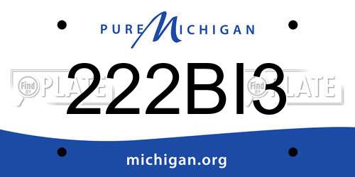 222BI3 Michigan License Plate