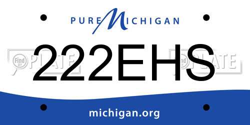 222EHS Michigan License Plate