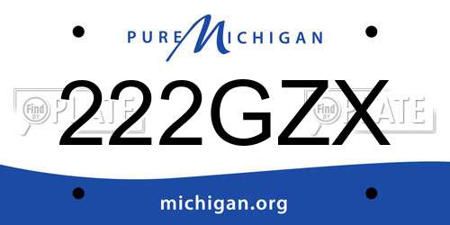 222GZX Michigan License Plate