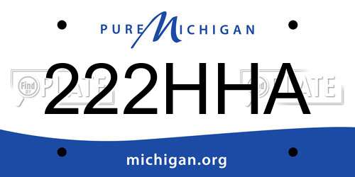 222HHA Michigan License Plate