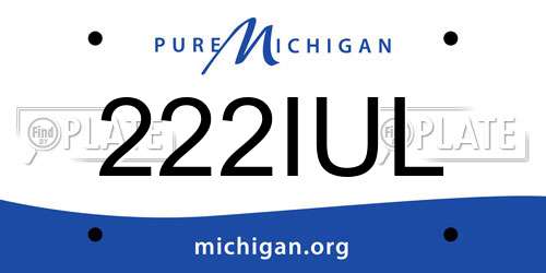 222IUL Michigan License Plate