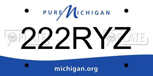 222RYZ Michigan License Plate