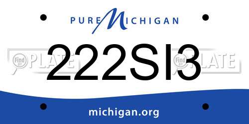 222SI3 Michigan License Plate