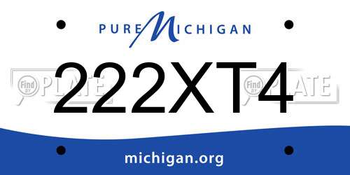 222XT4 Michigan License Plate