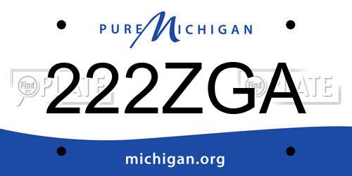 222ZGA Michigan License Plate
